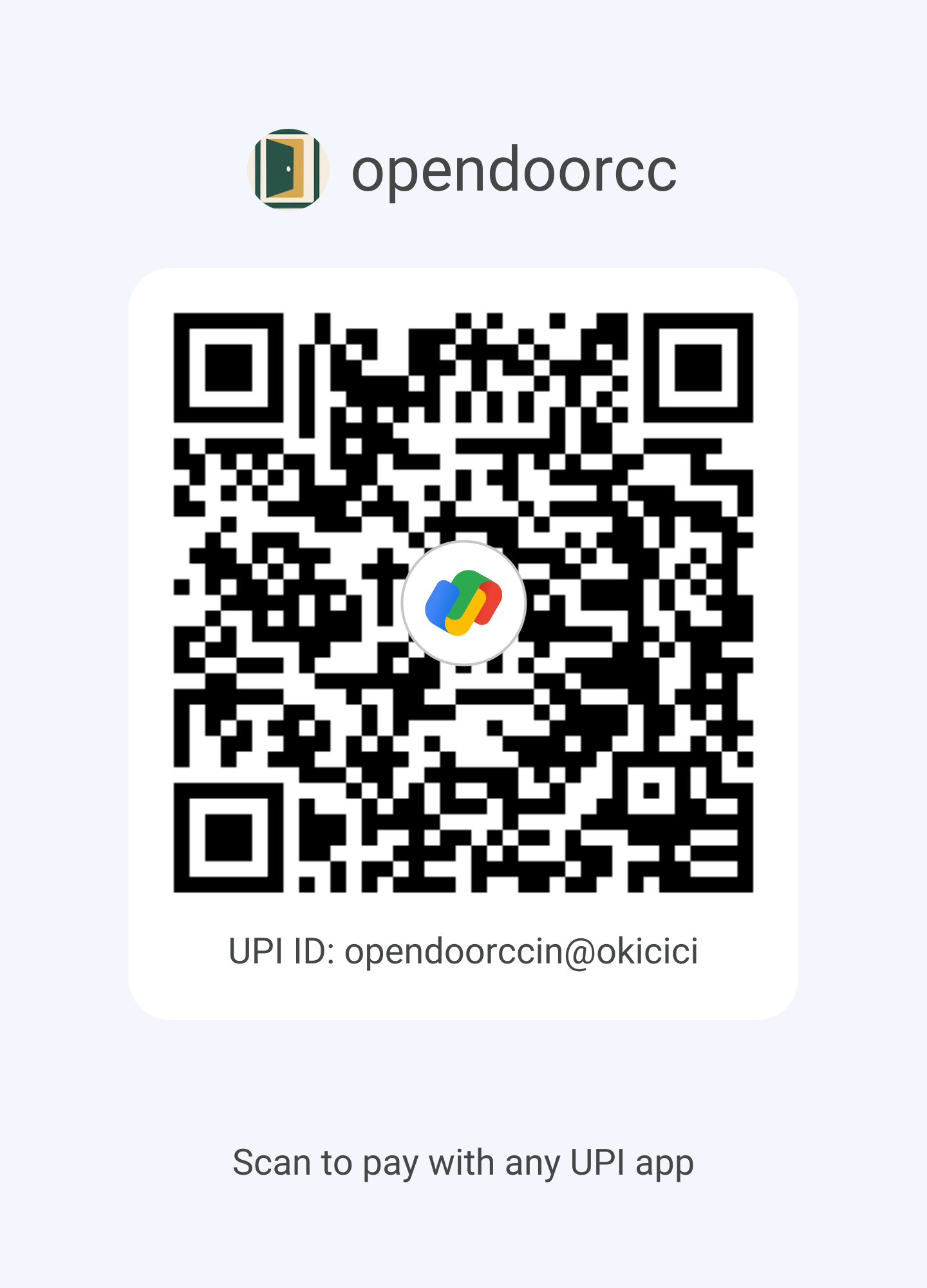UPI QR code for course-fee payment